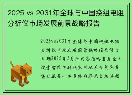 2025 vs 2031年全球与中国绕组电阻分析仪市场发展前景战略报告
